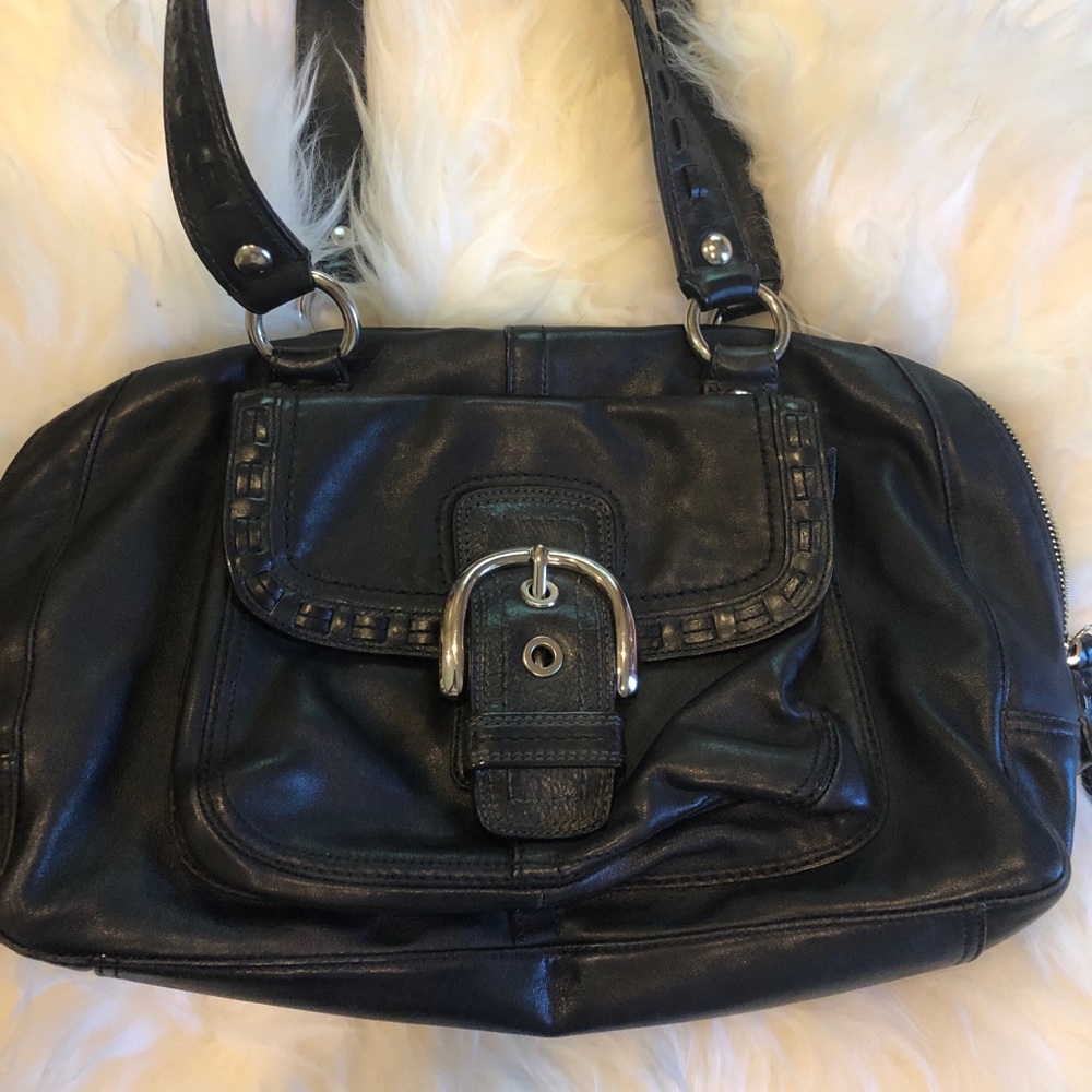 BLACK COACH LEATHER BAG